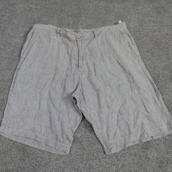 Tommy Bahama Mens Shorts 40 Blue 100% Linen Striped 11" in - Picture 1 of 12